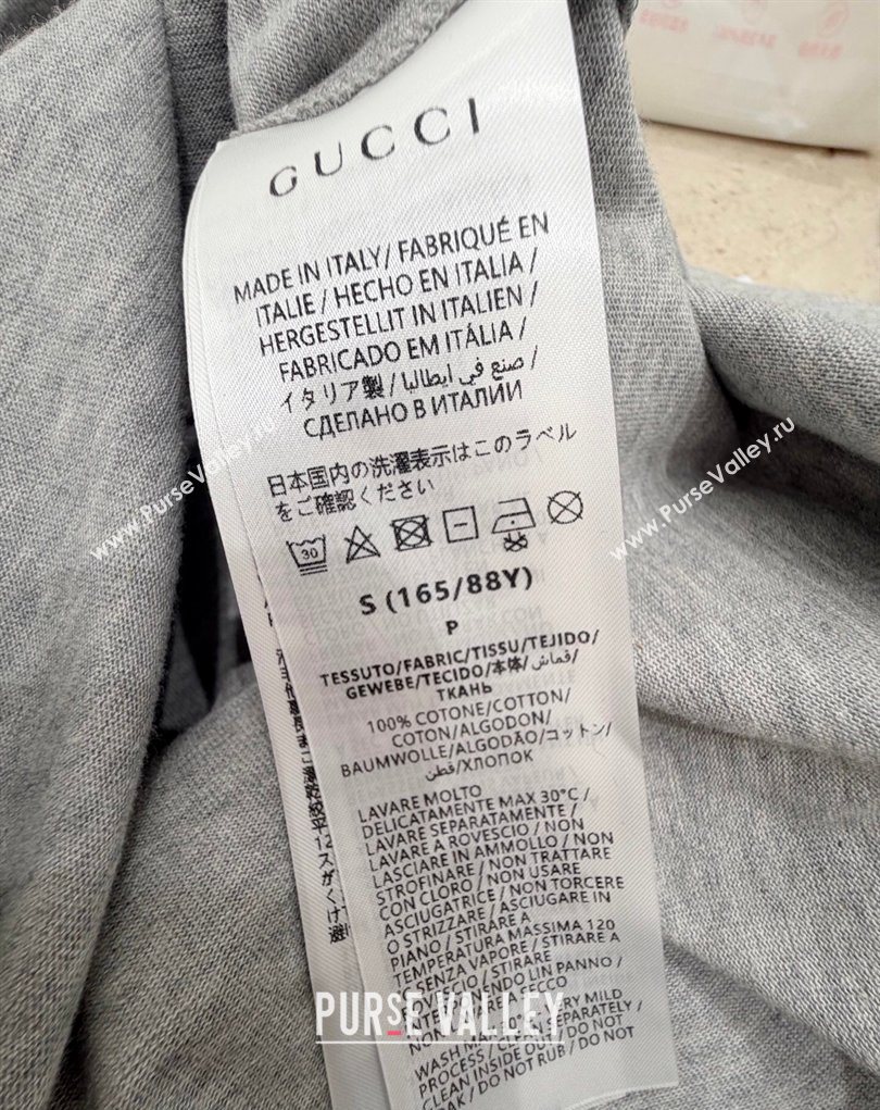 Gucci Cotton T-Shirt with Interlocking G Grey 2026 GG032526 (QI-260325087)