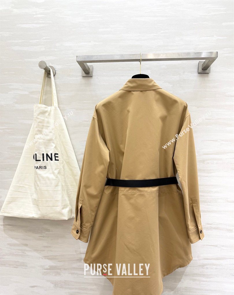 Celine Shirt Dress Khaki 2026 CE032543 (QI-260325111)