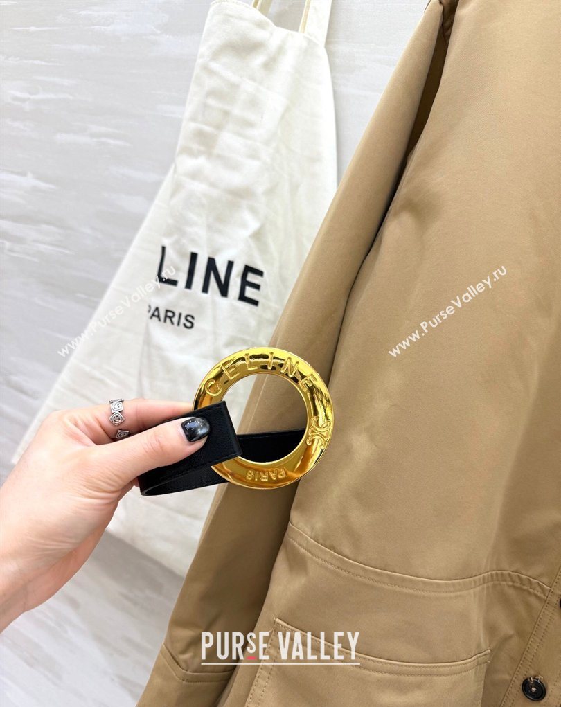 Celine Shirt Dress Khaki 2026 CE032543 (QI-260325111)