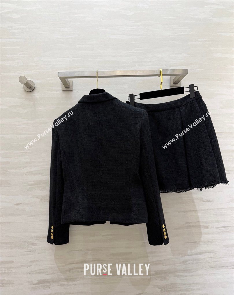 Balmain Tweed Jacket and Skirt Black/Gold 2026 BL032543 (QI-260325112)
