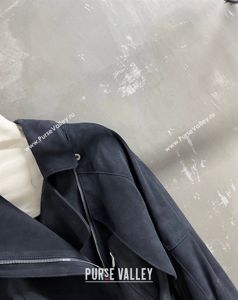 The Row Suede Jacket Blue 2026 TR032544 (QI-260325120)