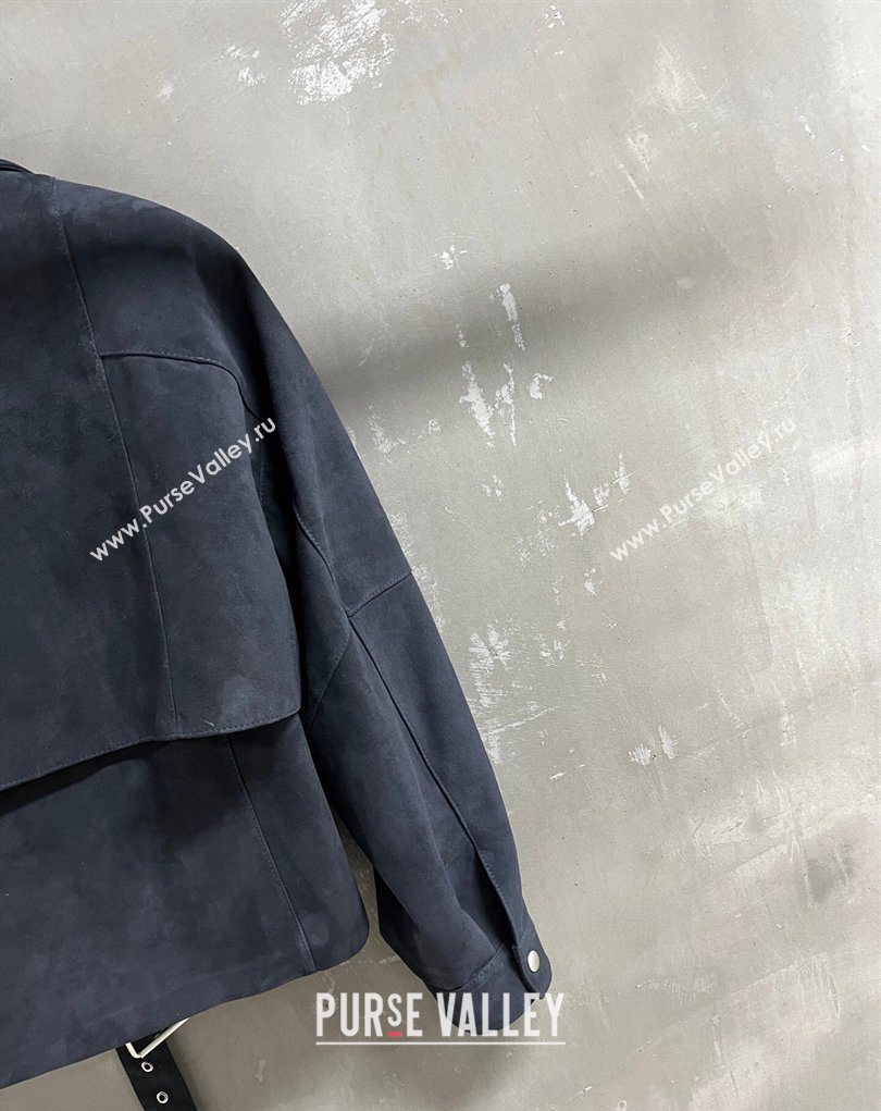 The Row Suede Jacket Blue 2026 TR032544 (QI-260325120)