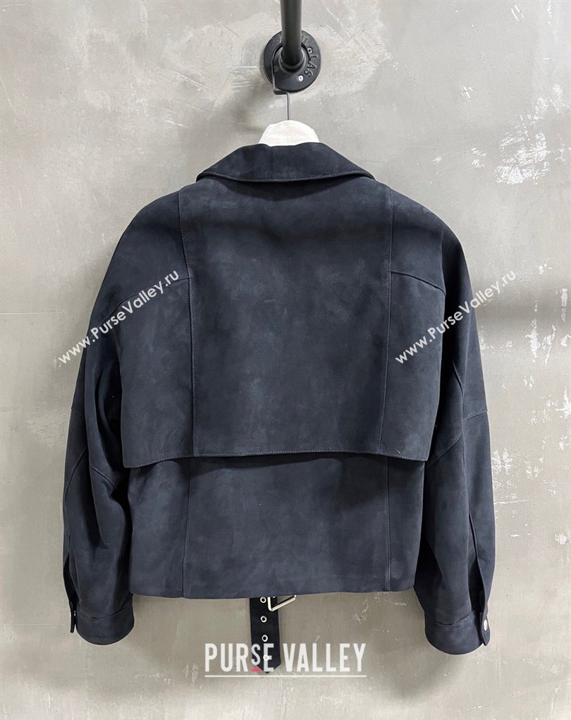 The Row Suede Jacket Blue 2026 TR032544 (QI-260325120)