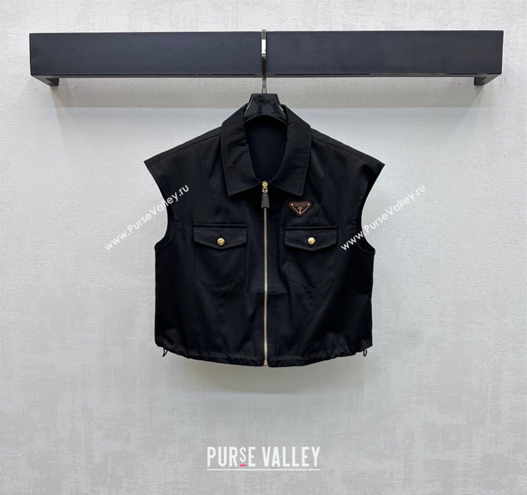 Prada Vest and Skirt Set Black 2026 PR032526 (QI-260325066)