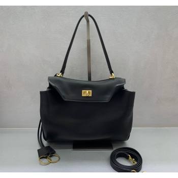 Balenciaga Rodeo Small Handbag in black smooth calfskin, aged-gold hardware 2024 78972 (JM-240419050)