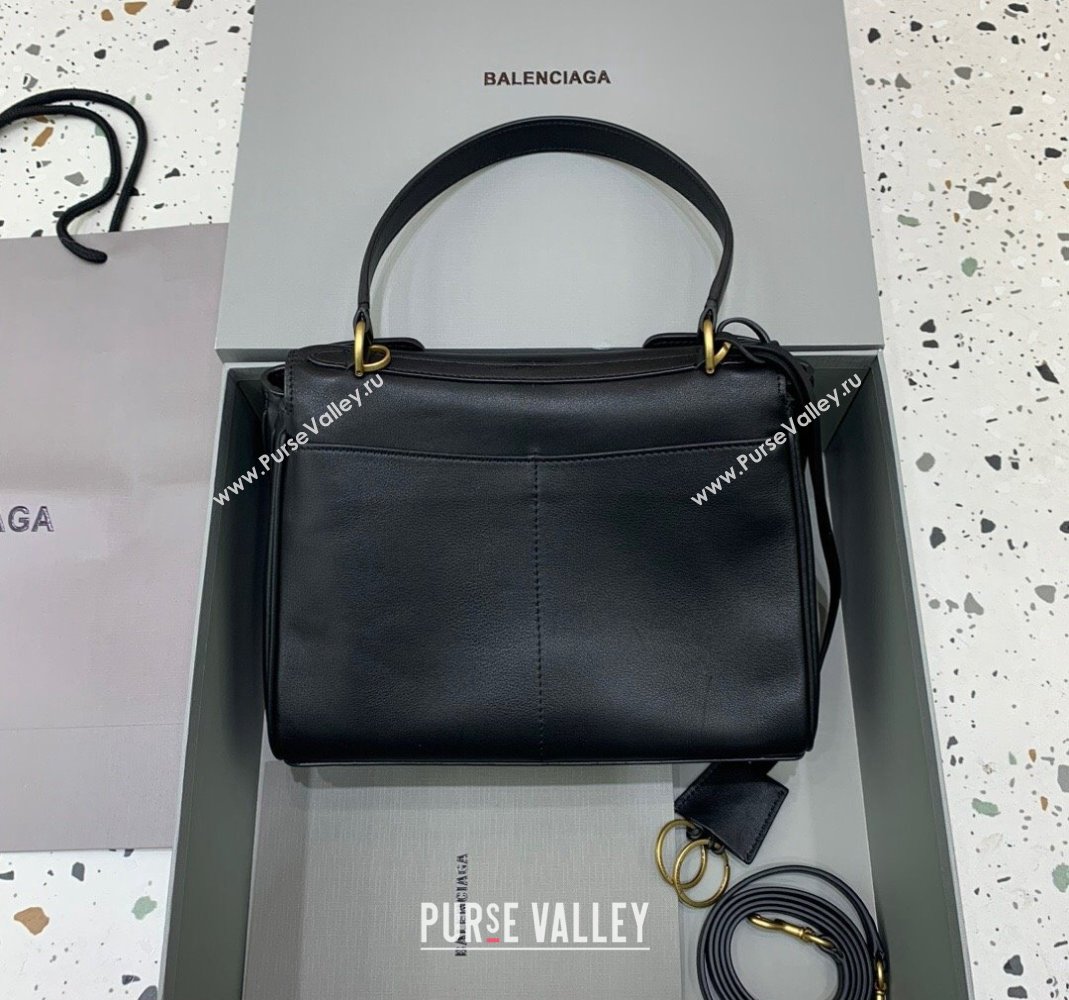 Balenciaga Rodeo Small Handbag in black smooth calfskin, aged-gold hardware 2024 78972 (JM-240419050)