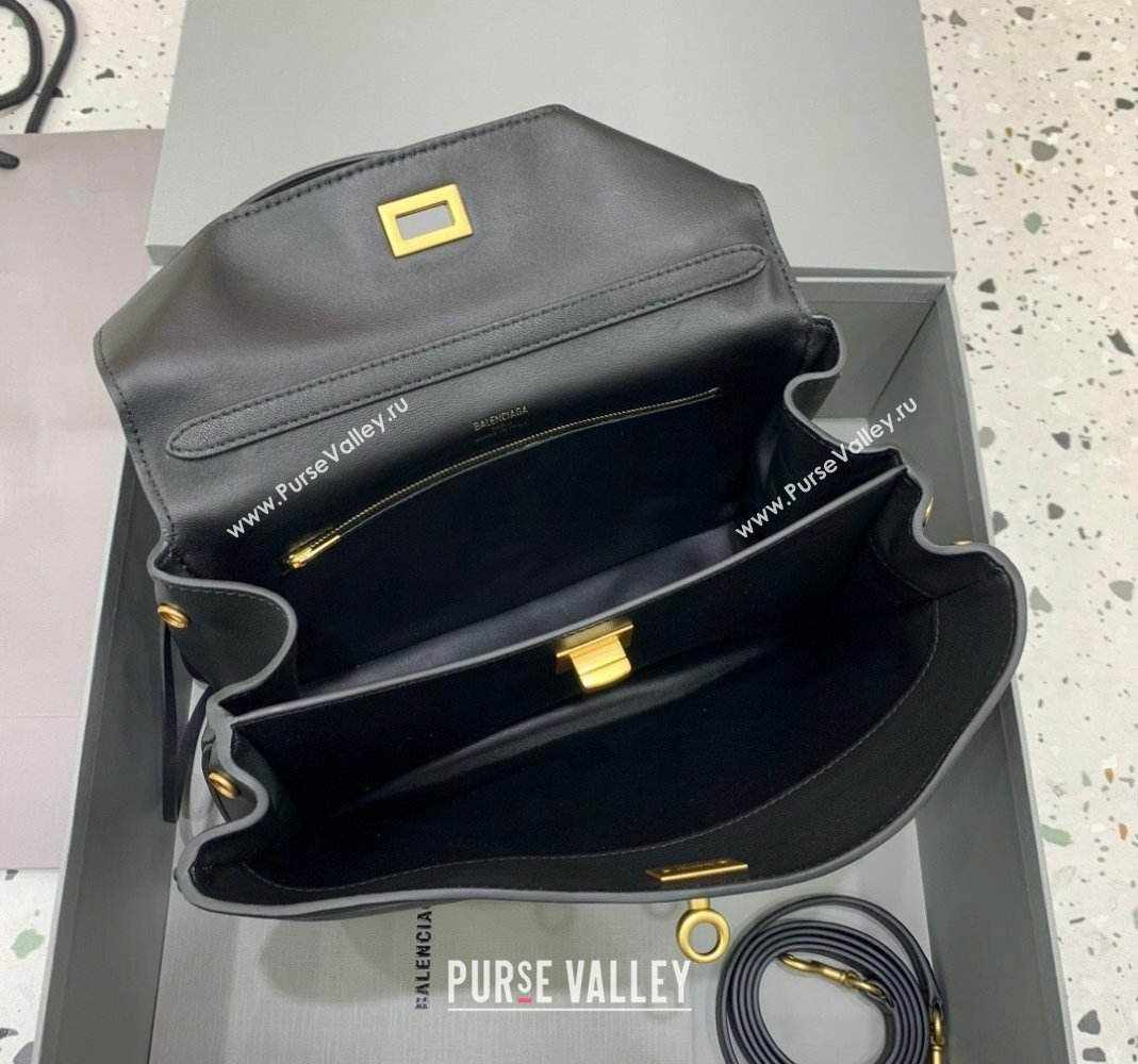 Balenciaga Rodeo Small Handbag in black smooth calfskin, aged-gold hardware 2024 78972 (JM-240419050)