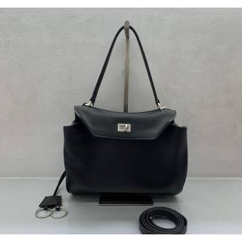 Balenciaga Rodeo Small Handbag in black smooth calfskin, aged-silver hardware 2024 78972 (JM-240419051)