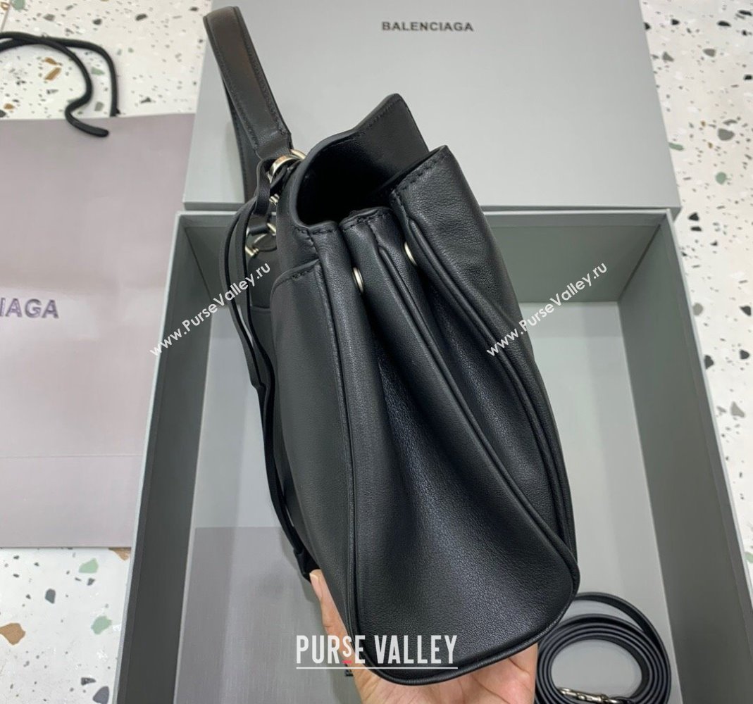 Balenciaga Rodeo Small Handbag in black smooth calfskin, aged-silver hardware 2024 78972 (JM-240419051)