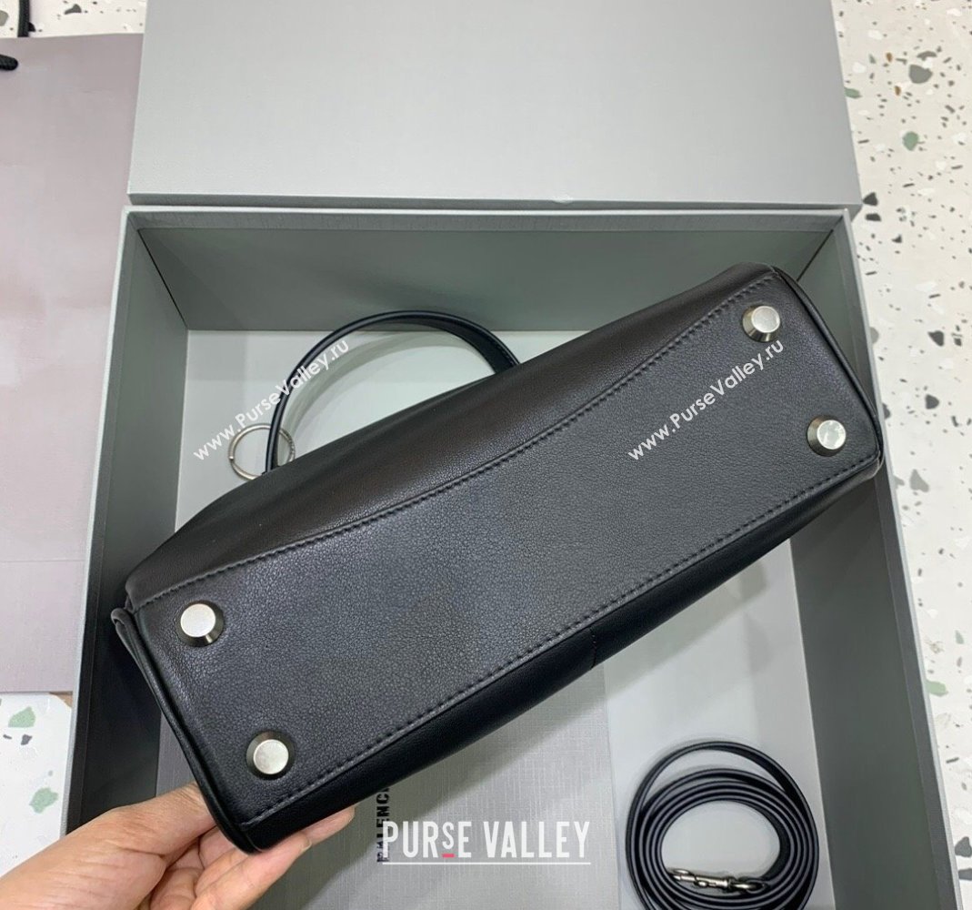Balenciaga Rodeo Small Handbag in black smooth calfskin, aged-silver hardware 2024 78972 (JM-240419051)