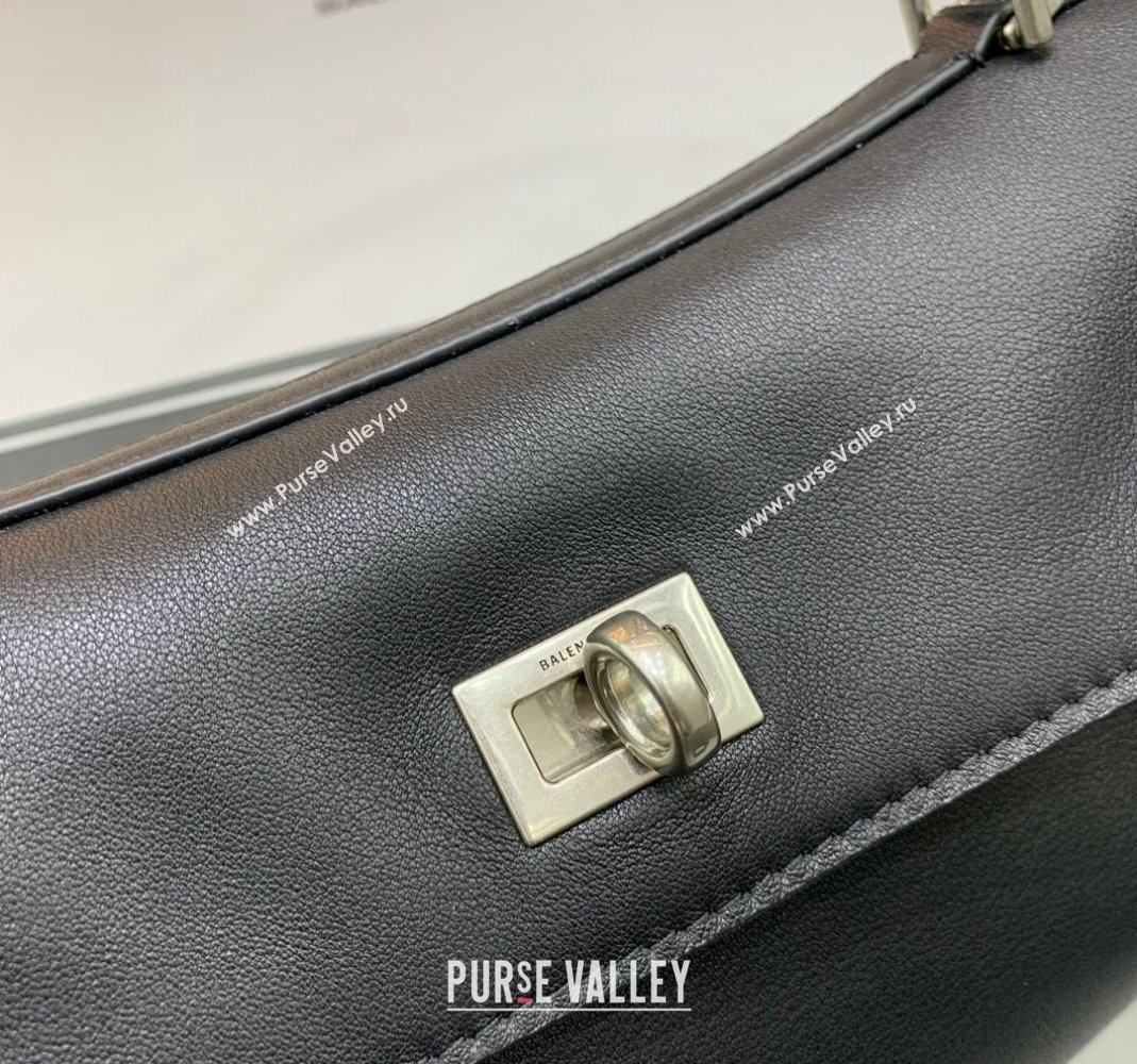 Balenciaga Rodeo Small Handbag in black smooth calfskin, aged-silver hardware 2024 78972 (JM-240419051)