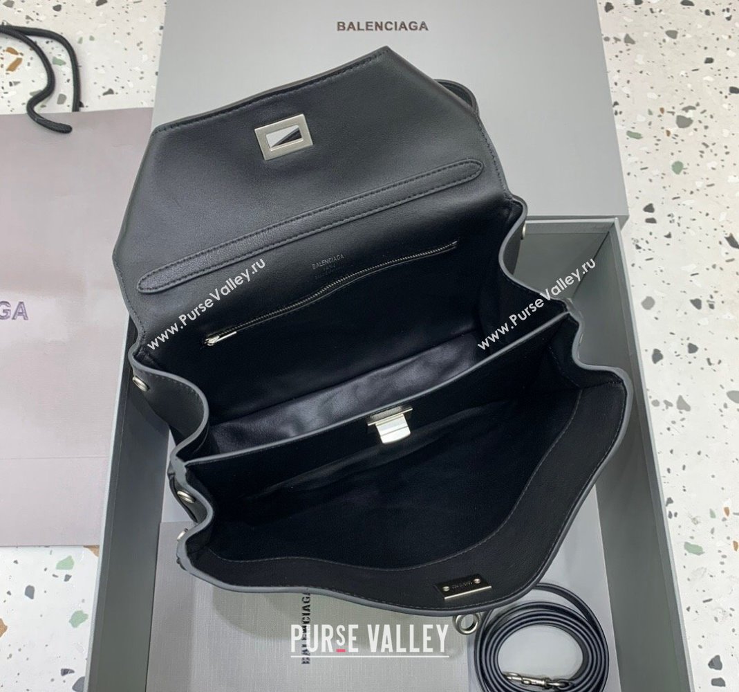 Balenciaga Rodeo Small Handbag in black smooth calfskin, aged-silver hardware 2024 78972 (JM-240419051)