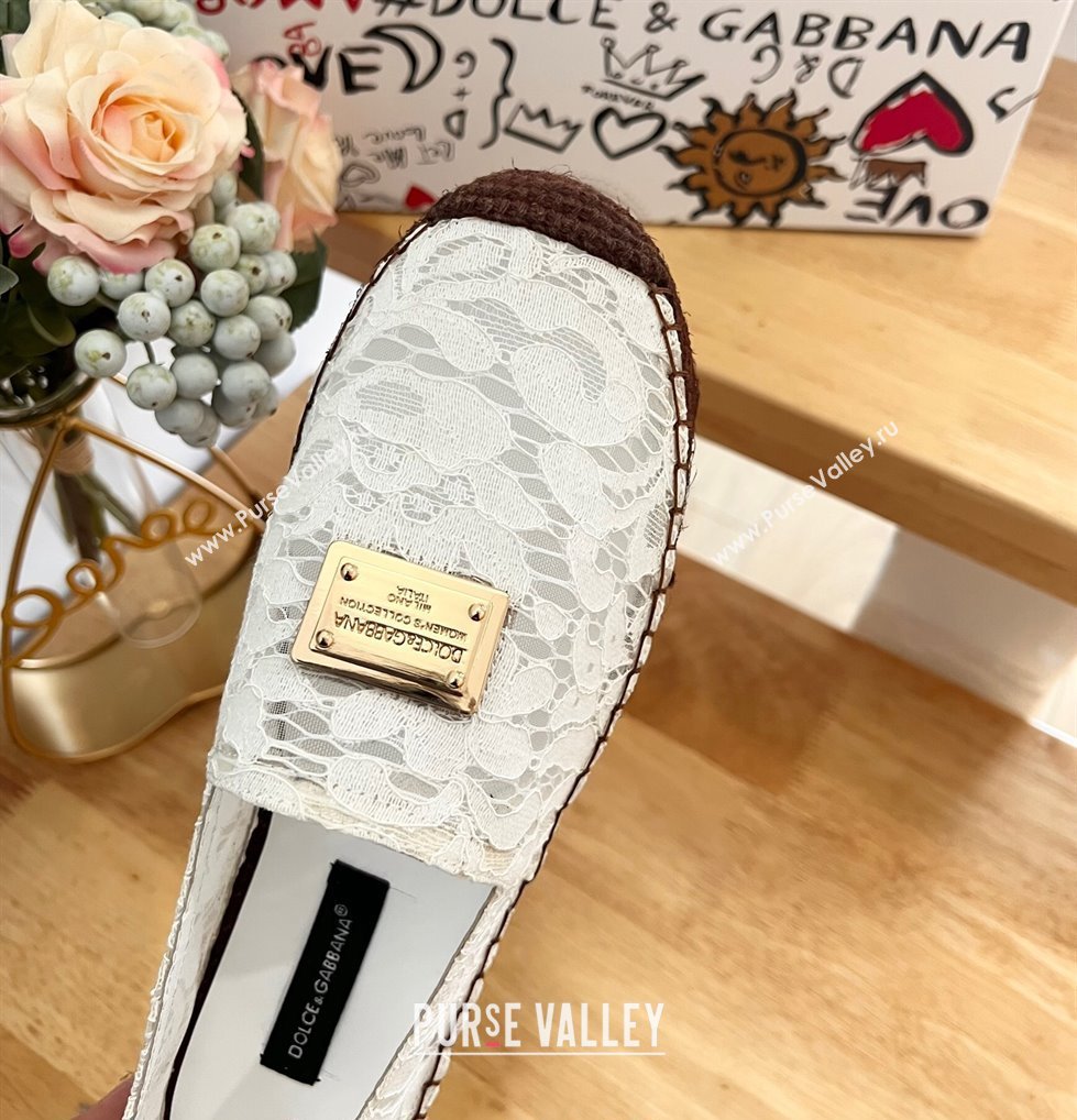 Dolce Gabbana Lace Espadrilles Flat White 2024 0604 (MD-240604102)