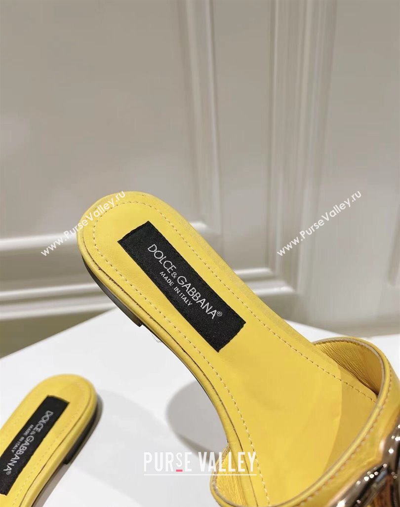 Dolce Gabbana DG Flat Slide Sandals in Gradient Calfskin Leather Red/Yellow 2024 0604 (MD-240604135)