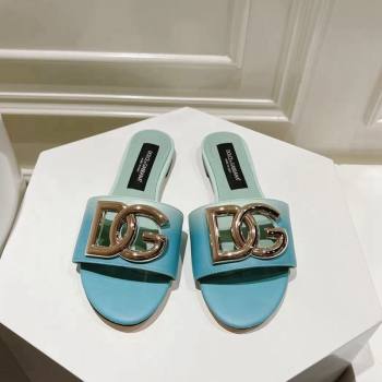Dolce Gabbana DG Flat Slide Sandals in Gradient Calfskin Leather Blue 2024 0604 (MD-240604136)