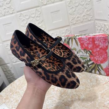 Dolce Gabbana Leopard-print Velvet Ballet Flats Brown 2025 DG042801 (MD-250428130)