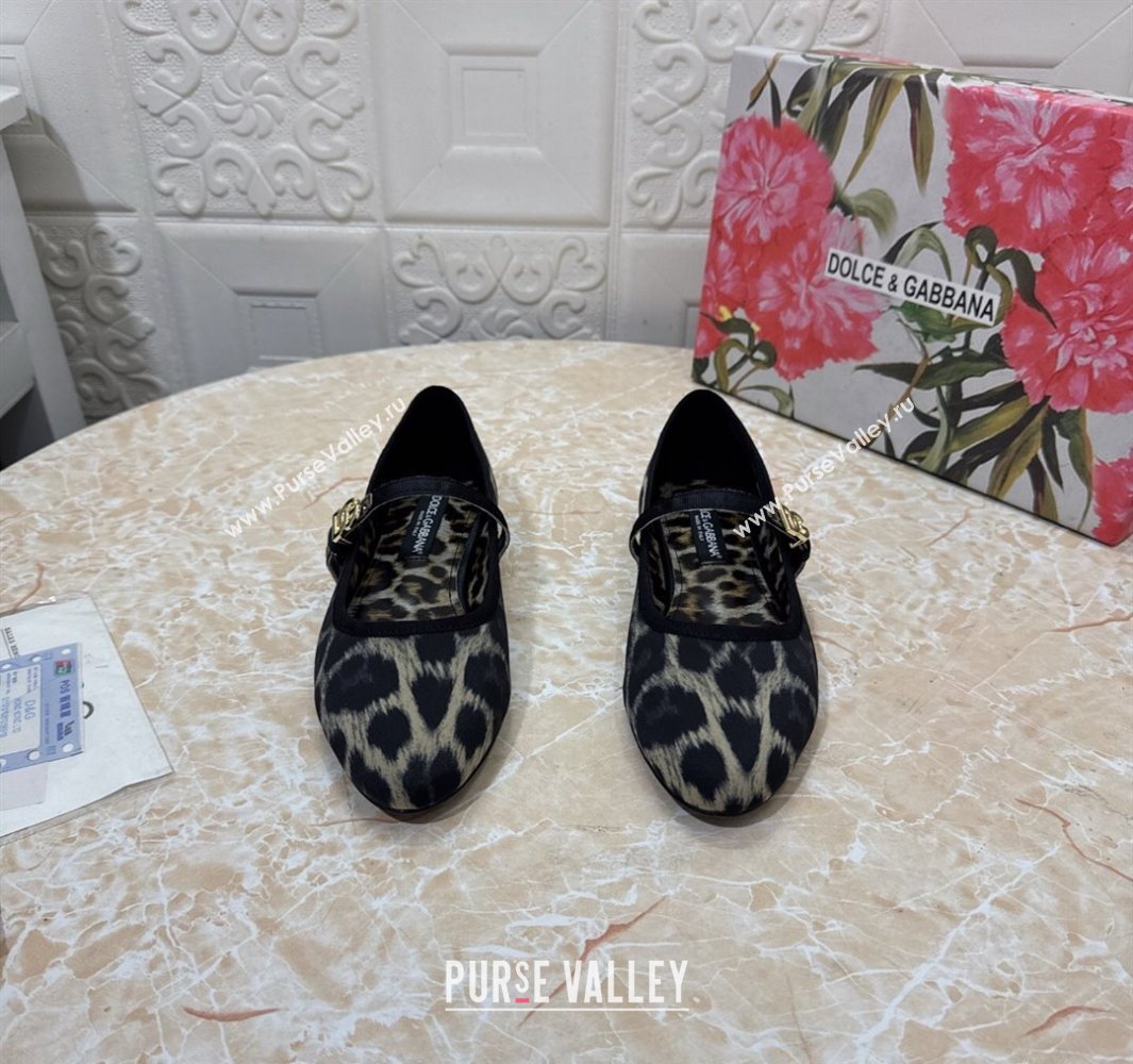 Dolce Gabbana Leopard-print Velvet Ballet Flats Grey 2025 DG042801 (MD-250428131)