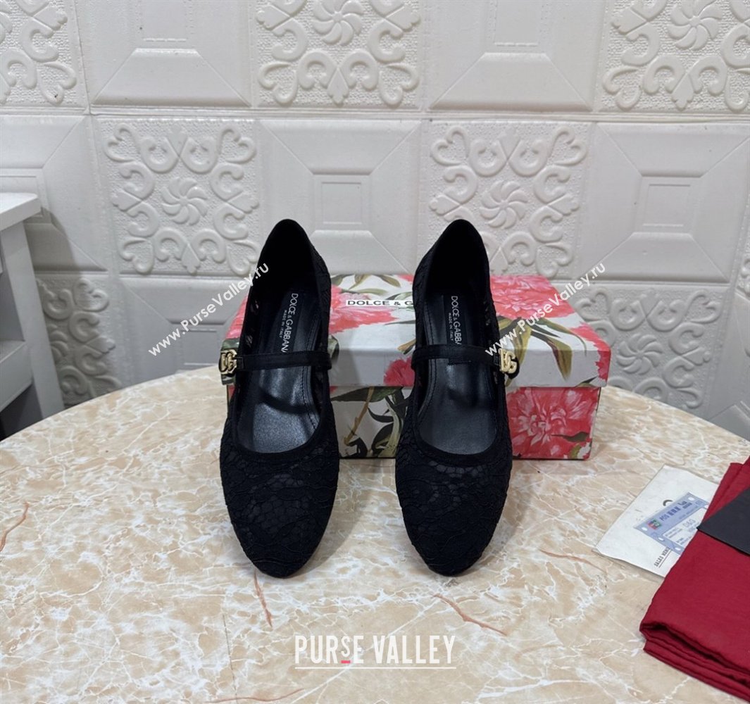 Dolce Gabbana Lace Ballet Flats Black 2025 DG042801 (MD-250428132)