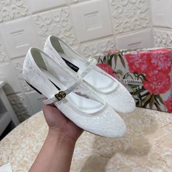 Dolce Gabbana Lace Ballet Flats White 2025 DG042801 (MD-250428134)