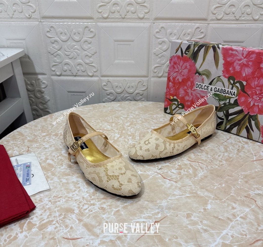 Dolce Gabbana Lace Ballet Flats Yellow 2025 DG042801 (MD-250428137)