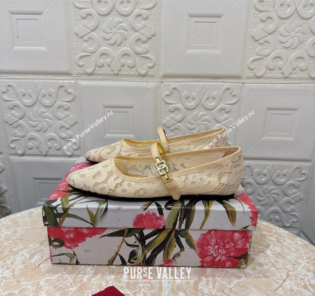 Dolce Gabbana Lace Ballet Flats Yellow 2025 DG042801 (MD-250428137)