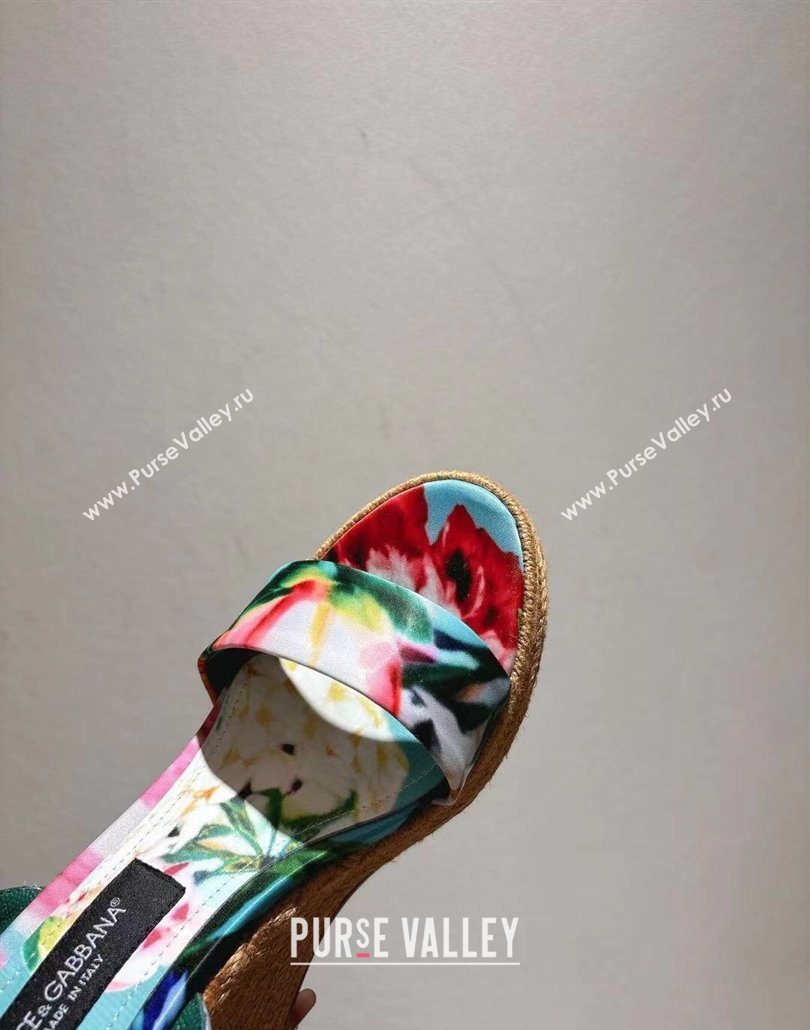 Dolce Gabbana Printed Wedge Sandals 10cm Multicolor 2025 0604 (MD-250604137)