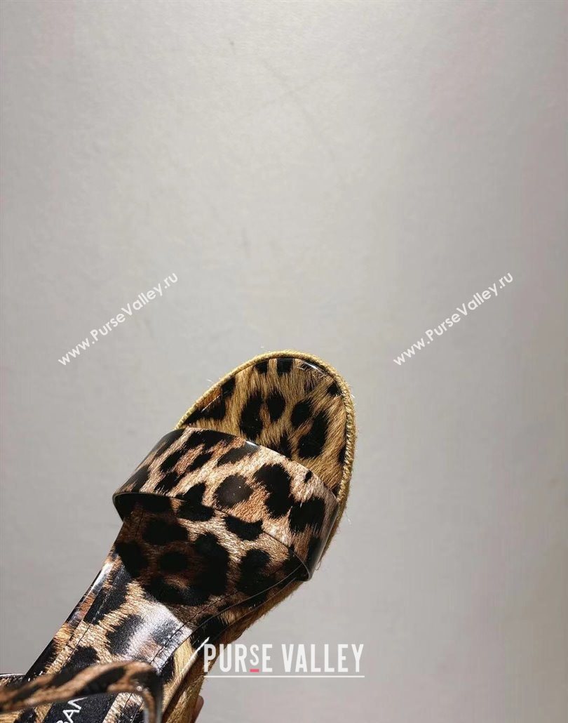 Dolce Gabbana Printed Wedge Sandals 10cm Brown 2025 0604 (MD-250604134)