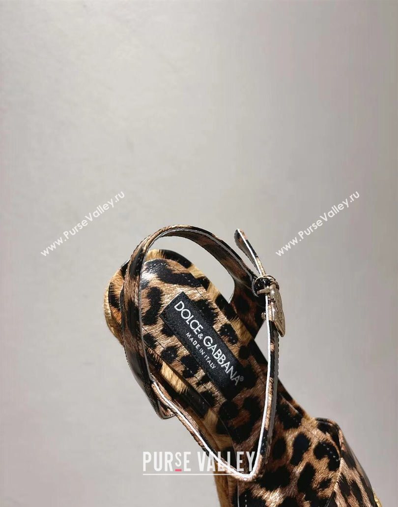 Dolce Gabbana Printed Wedge Sandals 10cm Brown 2025 0604 (MD-250604134)