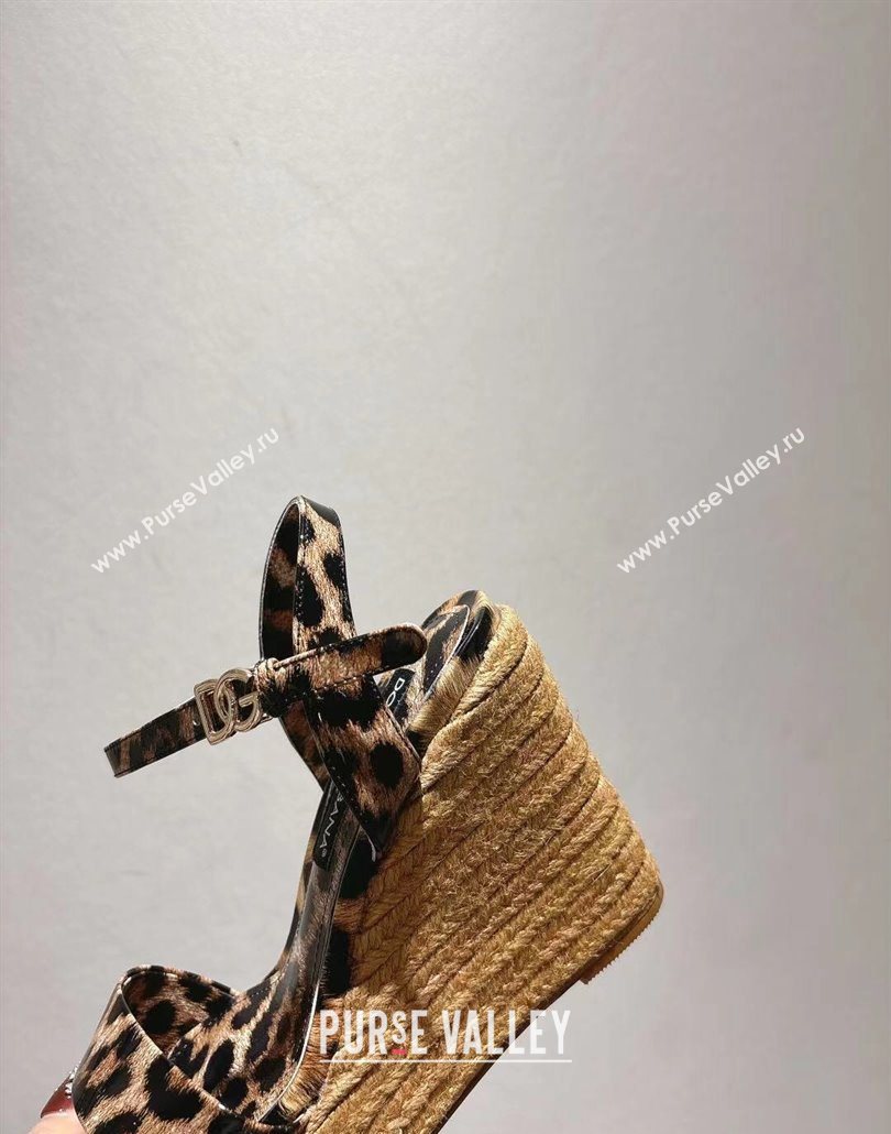 Dolce Gabbana Printed Wedge Sandals 10cm Brown 2025 0604 (MD-250604134)