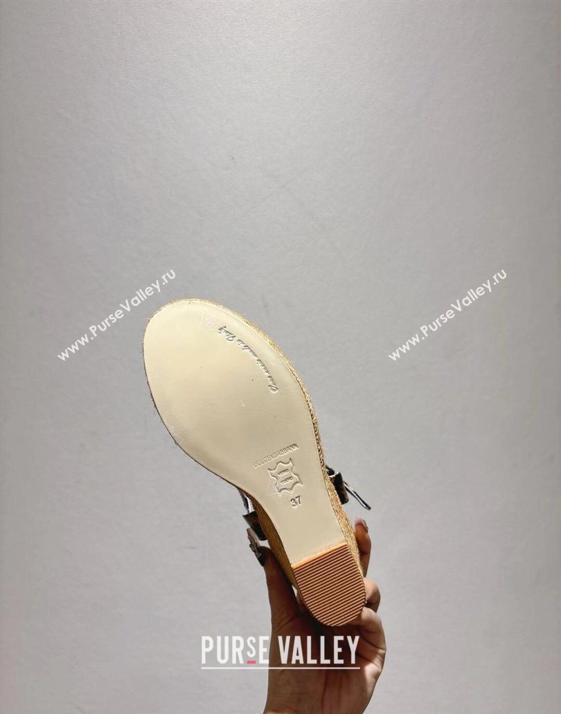 Dolce Gabbana Printed Wedge Sandals 10cm Brown 2025 0604 (MD-250604134)