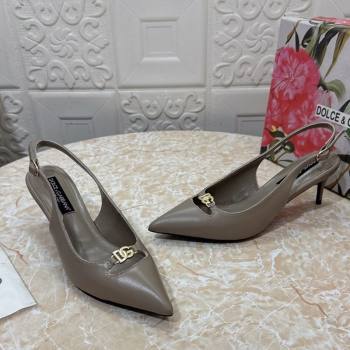 Dolce Gabbana Lollo Nappa Leather slingbacks Pump 6.5cm Grey 2025 DG121106 (MD-251211102)