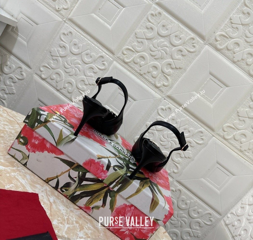 Dolce Gabbana Lollo Nappa Leather slingbacks Pump 6.5cm Black 2025 DG121106 (MD-251211103)