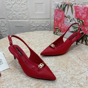 Dolce Gabbana Lollo Nappa Leather slingbacks Pump 6.5cm Red 2025 DG121106 (MD-251211104)