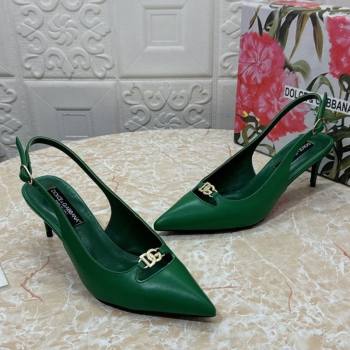 Dolce Gabbana Lollo Nappa Leather slingbacks Pump 6.5cm Green 2025 DG121106 (MD-251211100)