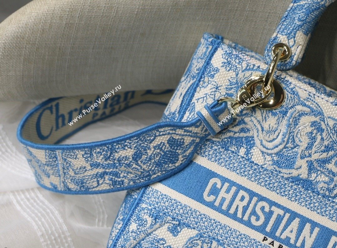 Dior Medium Lady Dior Bag in Cornflower Blue Toile de Jouy Embroidery 2021 (XXG-21120152)
