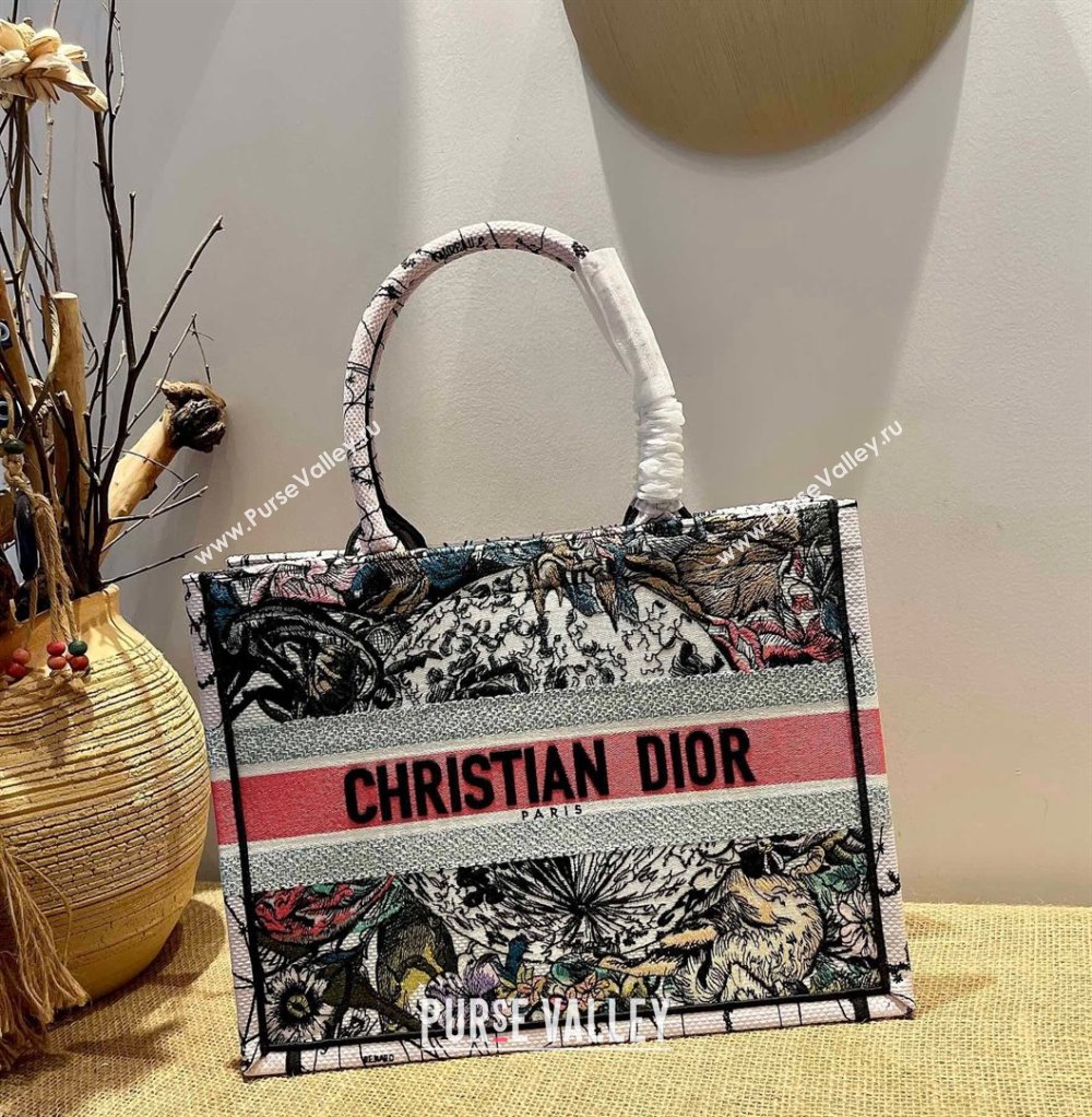 Dior Small Book Tote Bag in Multicolor Constellation Embroidery 2021 120162 (XXG-21120162)