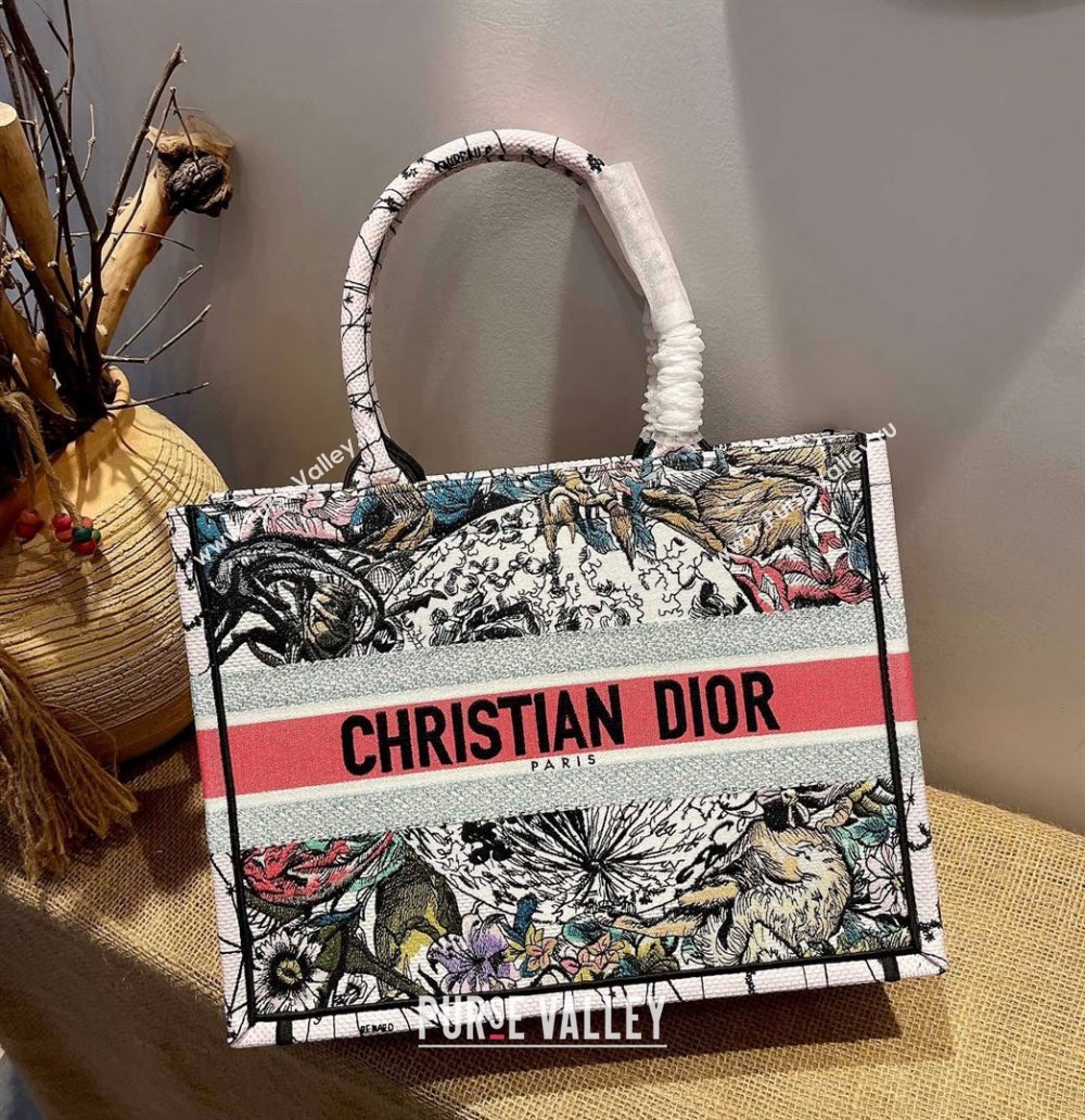 Dior Small Book Tote Bag in Multicolor Constellation Embroidery 2021 120162 (XXG-21120162)