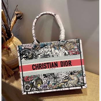 Dior Small Book Tote Bag in Multicolor Constellation Embroidery 2021 120162 (XXG-21120162)