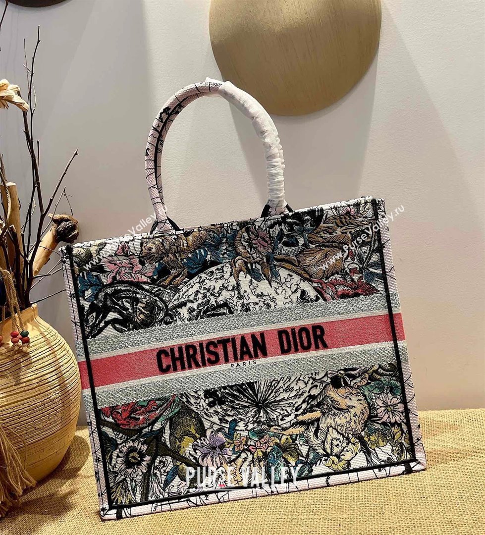 Dior Large Book Tote Bag in Multicolor Constellation Embroidery 2021 120163 (XXG-21120163)