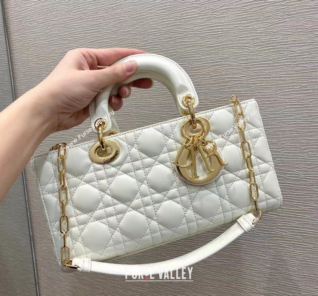 Dior Lady D-Joy Bag in Cannage Lambskin White 2022 M933 (XXG-22031638)