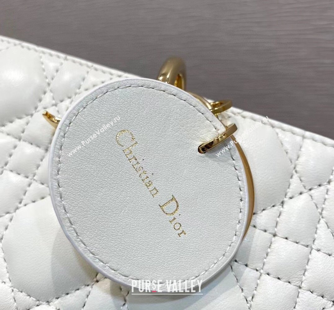 Dior Lady D-Joy Bag in Cannage Lambskin White 2022 M933 (XXG-22031638)