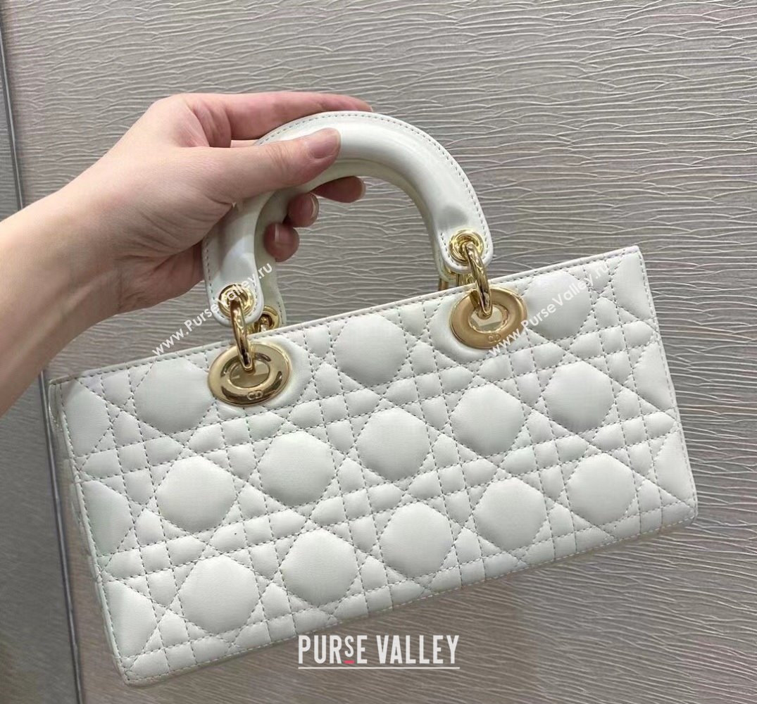 Dior Lady D-Joy Bag in Cannage Lambskin White 2022 M933 (XXG-22031638)