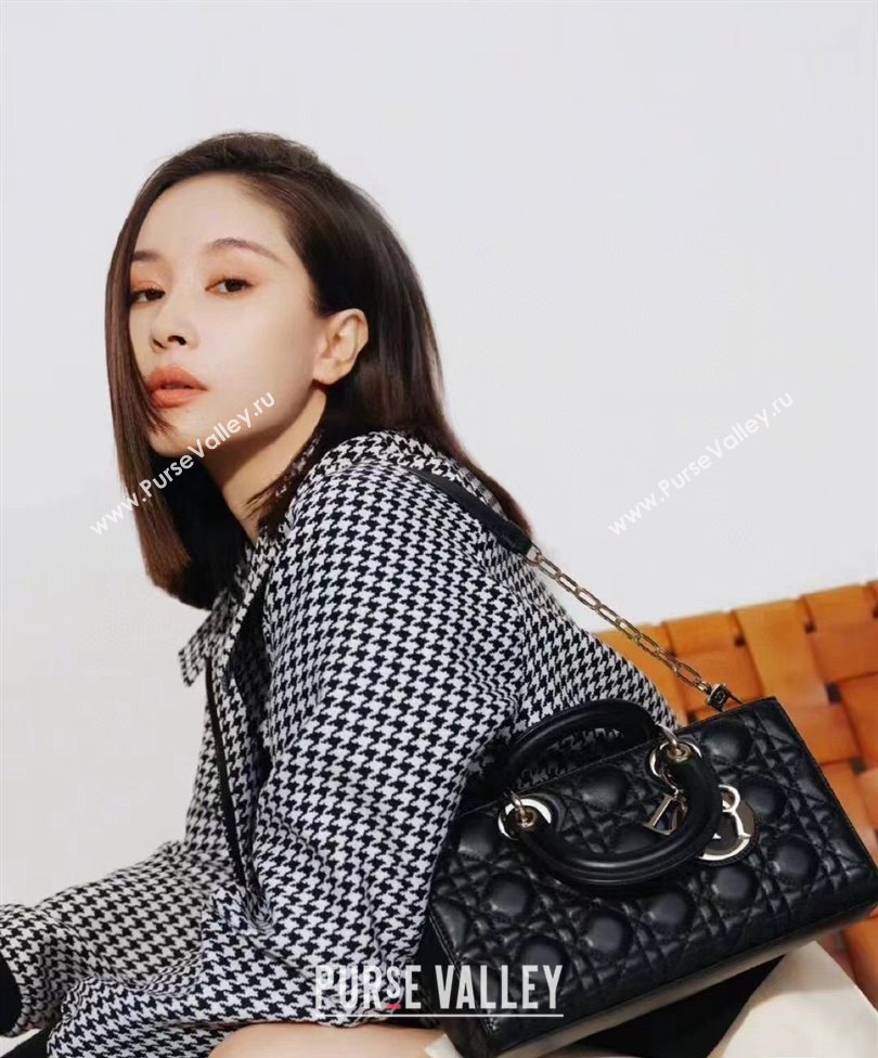 Dior Lady D-Joy Bag in Cannage Lambskin Black 2022 M933 (XXG-22031639)