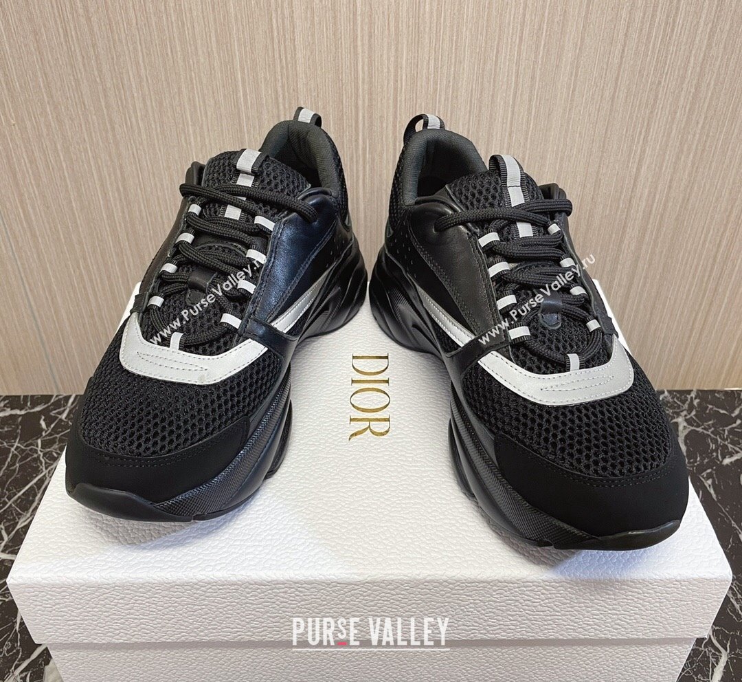 Dior B22 Sneakers in Mesh and Smooth Calfskin Black 2 2023 (MD-231011089)