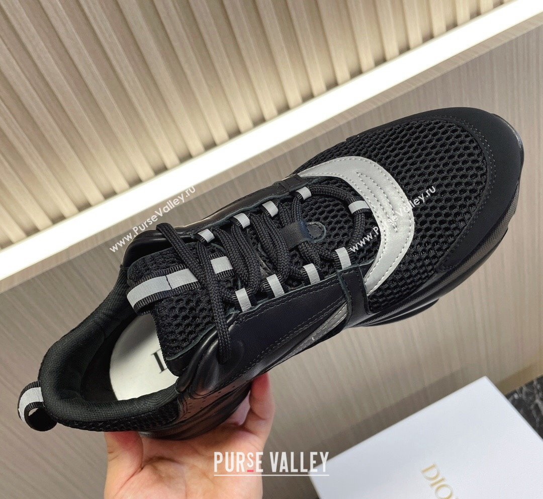 Dior B22 Sneakers in Mesh and Smooth Calfskin Black 2 2023 (MD-231011089)