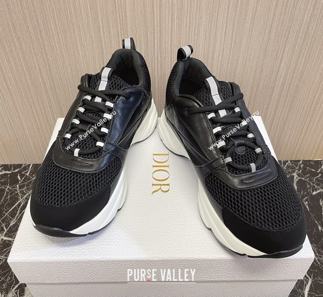 Dior B22 Sneakers in Mesh and Smooth Calfskin Black/White 2023 (MD-231011090)