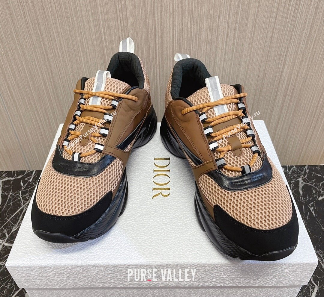 Dior B22 Sneakers in Mesh and Smooth Calfskin Brown 2 2023 (MD-231011094)