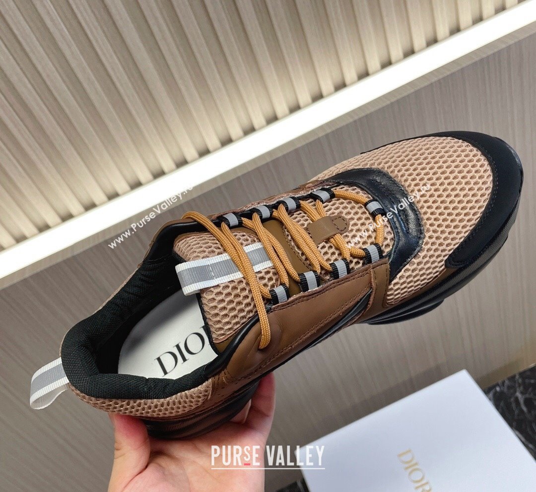 Dior B22 Sneakers in Mesh and Smooth Calfskin Brown 2 2023 (MD-231011094)