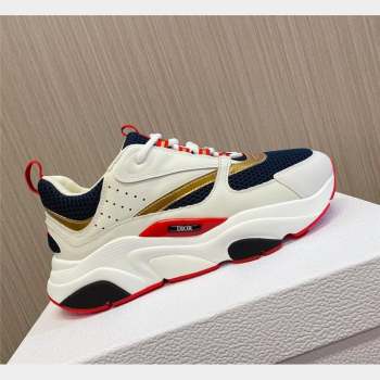 Dior B22 Sneakers in Mesh and Smooth Calfskin White/Navy Blue 2023 (MD-231011095)