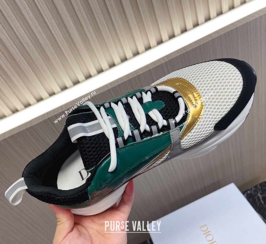 Dior B22 Sneakers in Mesh and Smooth Calfskin Dark Green 2023 (MD-231011097)